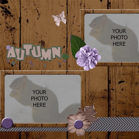 Purplicious Autumn 2 By Kfdesigns 12 x12  Scrapbook Page - 1