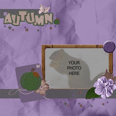 Purplicious Autumn 1 By Kfdesigns 12 x12  Scrapbook Page - 1