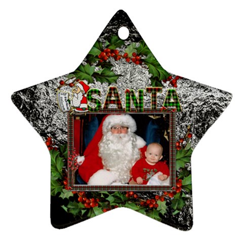 Santa Star Ornament (1 Sided) By Lil Front