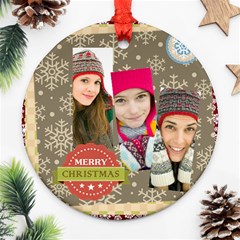 merry christmas - Round Ornament (Two Sides)