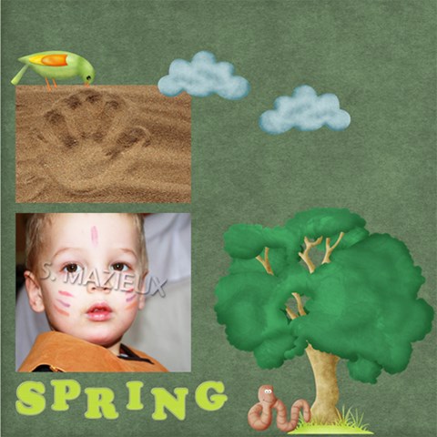 Spring1 By Elfie 12 x12  Scrapbook Page - 1