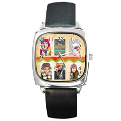 merrry christmas - Square Metal Watch