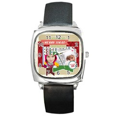 merrry christmas - Square Metal Watch