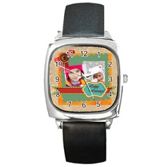 merrry christmas - Square Metal Watch