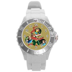 merry christmas - Round Plastic Sport Watch (L)