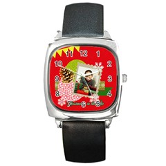 merrry christmas - Square Metal Watch