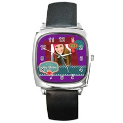 merrry christmas - Square Metal Watch