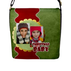 merry christmas - Flap Closure Messenger Bag (L)