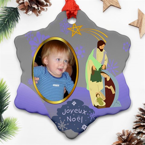 Nativity Snowflake Ornament, 2 Sides By Joy Johns Front