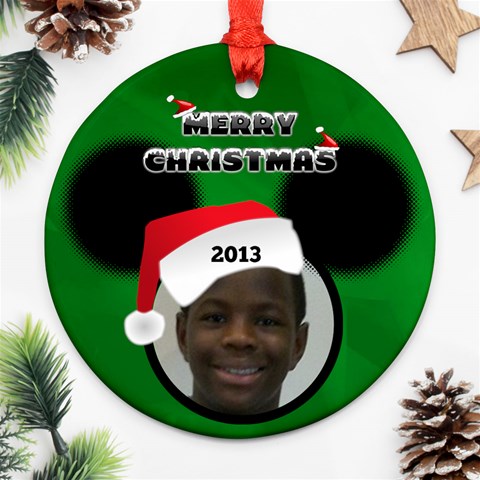 Mickey Mouse Ornament, 2 Sides By Joy Johns Front