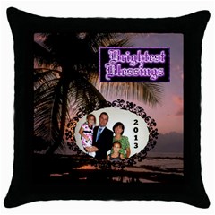 Blessings Pillow Case (5 styles) - Throw Pillow Case (Black)