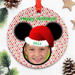 Minnie Mouse ornament, 2 sides - Round Ornament (Two Sides)