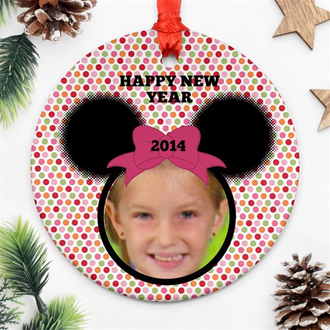 Minnie Mouse Ornament, 2 Sides By Joy Johns Back
