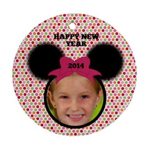 Minnie Mouse Ornament, 2 Sides By Joy Johns Back