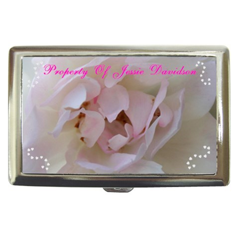 Pink Rose Cigarette Money Case By Kim Blair Front