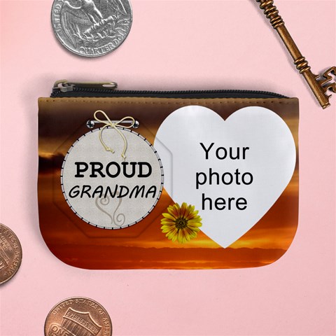 Proud Grandma Mini Coin Purse By Lil Front