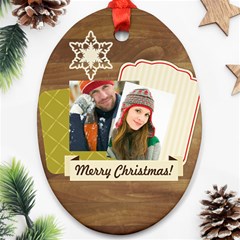 merry christmas - Oval Ornament (Two Sides)