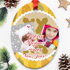 merry christmas - Oval Ornament (Two Sides)