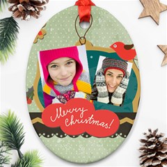 merry christmas - Oval Ornament (Two Sides)