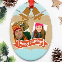 merry christmas - Oval Ornament (Two Sides)