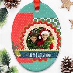 merry christmas - Oval Ornament (Two Sides)