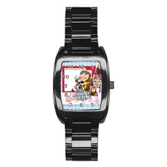 merry christmas - Stainless Steel Barrel Watch