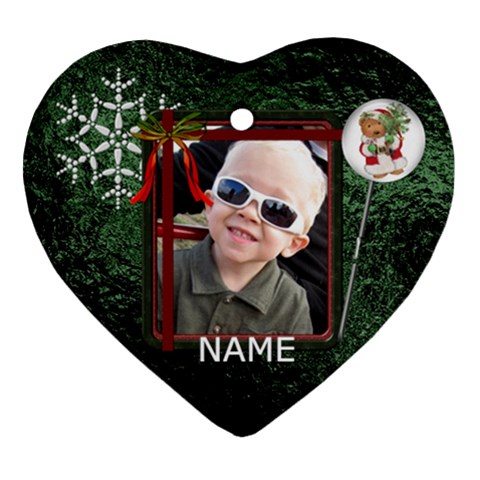Christmas Personal Heart Ornament By Lil Back