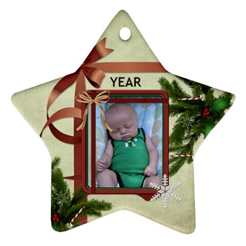 Christmas Date Star Ornament (2 Sides) By Lil Front