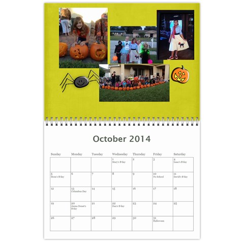 Calendar 2014 By Kathleen Oct 2014