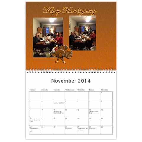 Calendar 2014 By Kathleen Nov 2014