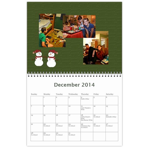 Calendar 2014 By Kathleen Dec 2014