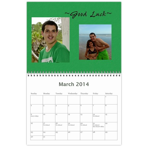 Calendar 2014 By Kathleen Mar 2014