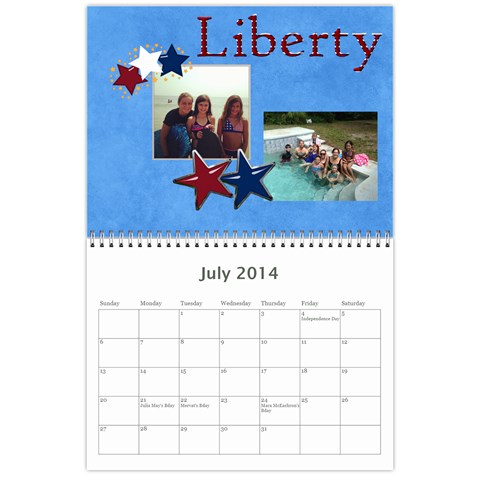 Calendar 2014 By Kathleen Jul 2014