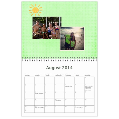 Calendar 2014 By Kathleen Aug 2014