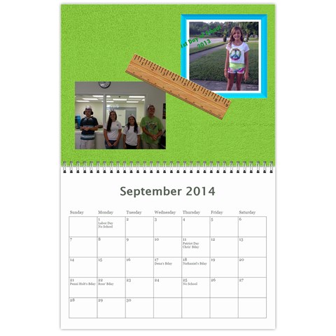 Calendar 2014 By Kathleen Sep 2014
