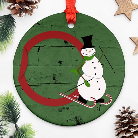 Sliding Snowman 2 Sides Ornament By Zornitza Back