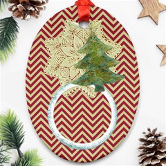 christmas 2 sides ornament - Oval Ornament (Two Sides)