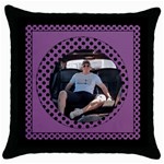 Purple spotty Throw Pillow Casse - Throw Pillow Case (Black)