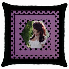 Purple and spottyThrow Pillow Casse - Throw Pillow Case (Black)