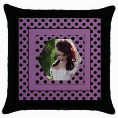 Purple and spottyThrow Pillow Casse - Throw Pillow Case (Black)