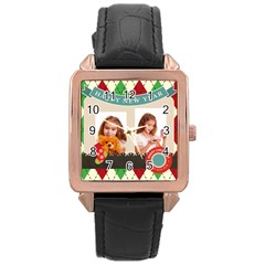 xmas - Rose Gold Leather Watch 