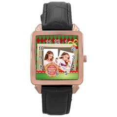 xmas - Rose Gold Leather Watch 