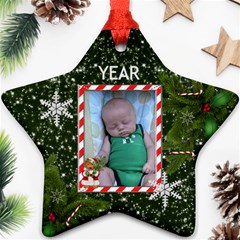 Christmas Date Ornament (2 Sides) - Star Ornament (Two Sides)