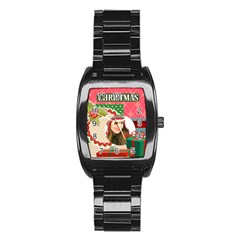 merry christmas - Stainless Steel Barrel Watch