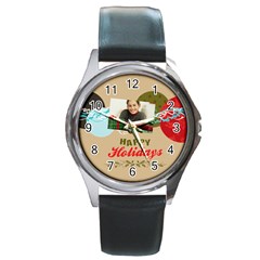 merry christmas - Round Metal Watch