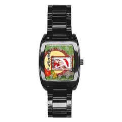 merry christmas - Stainless Steel Barrel Watch