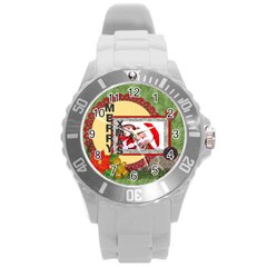 merry christmas - Round Plastic Sport Watch (L)