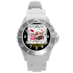 merry christmas - Round Plastic Sport Watch (L)