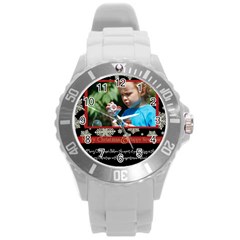 merry christmas - Round Plastic Sport Watch (L)