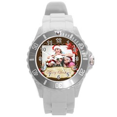 merry christmas - Round Plastic Sport Watch (L)